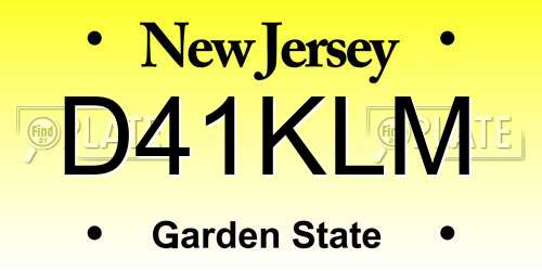 D41KLM New Jersey License Plate