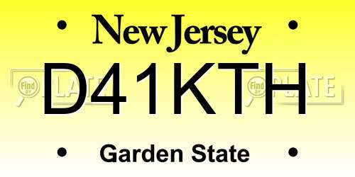 D41KTH New Jersey License Plate