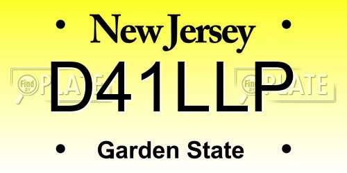 D41LLP New Jersey License Plate