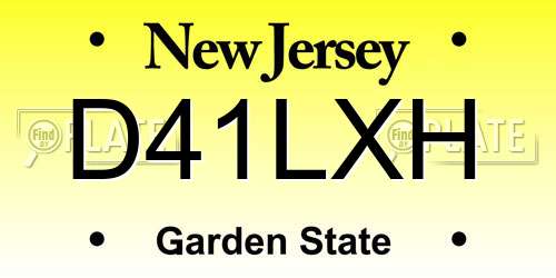 D41LXH New Jersey License Plate