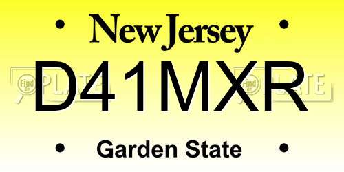 D41MXR New Jersey License Plate