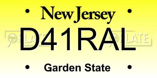 D41RAL New Jersey License Plate