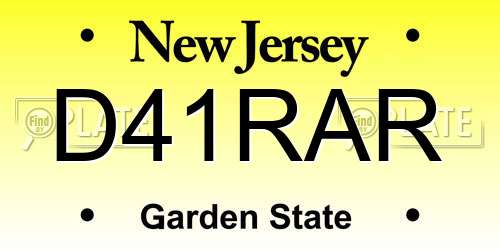 D41RAR New Jersey License Plate