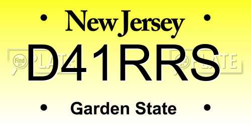 D41RRS New Jersey License Plate
