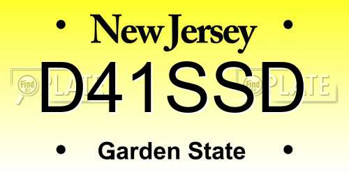 D41SSD New Jersey License Plate