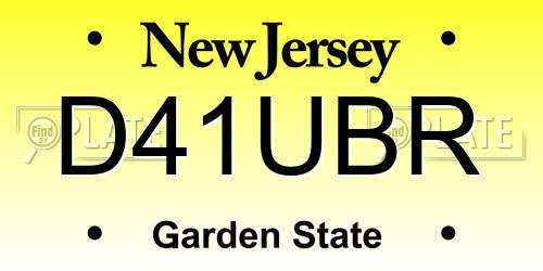 D41UBR New Jersey License Plate