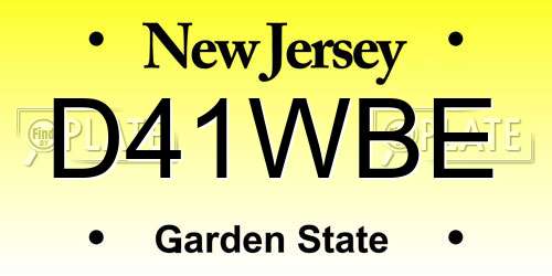 D41WBE New Jersey License Plate