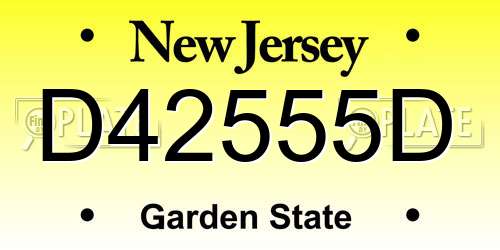 D42555D New Jersey License Plate