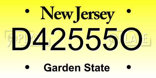 D42555O New Jersey License Plate