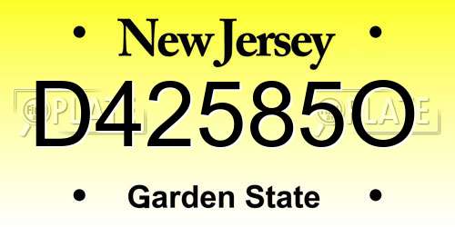 D42585O New Jersey License Plate
