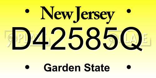 D42585Q New Jersey License Plate
