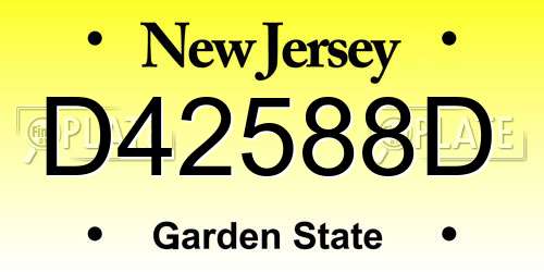 D42588D New Jersey License Plate