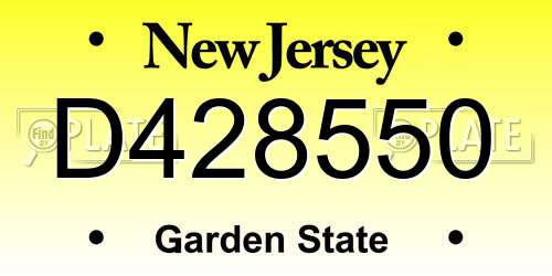 D428550 New Jersey License Plate