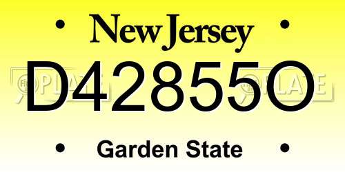 D42855O New Jersey License Plate