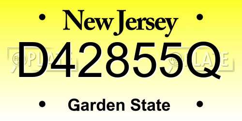 D42855Q New Jersey License Plate
