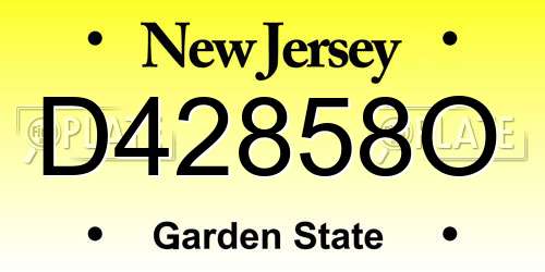D42858O New Jersey License Plate