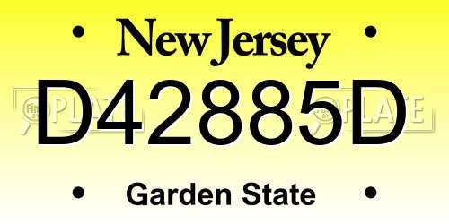 D42885D New Jersey License Plate