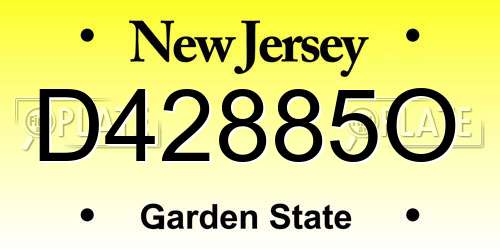 D42885O New Jersey License Plate