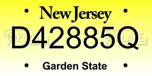 D42885Q New Jersey License Plate