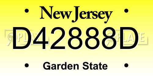 D42888D New Jersey License Plate