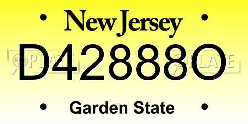 D42888O New Jersey License Plate