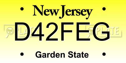D42FEG New Jersey License Plate