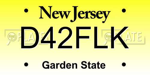D42FLK New Jersey License Plate