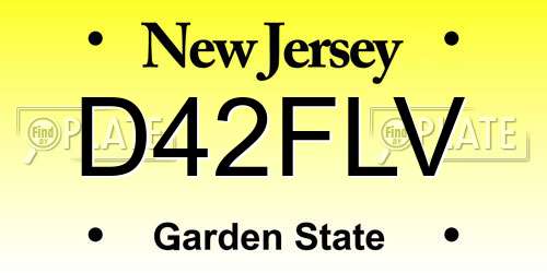 D42FLV New Jersey License Plate