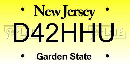 D42HHU New Jersey License Plate