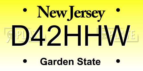 D42HHW New Jersey License Plate