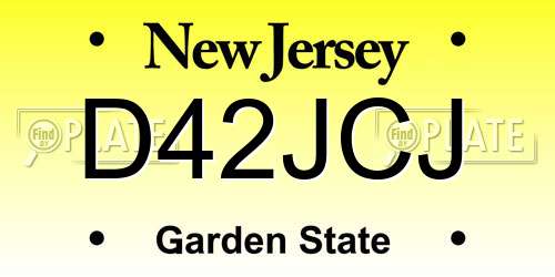 D42JCJ New Jersey License Plate