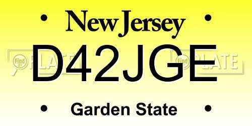 D42JGE New Jersey License Plate