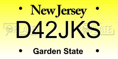 D42JKS New Jersey License Plate