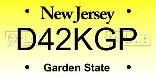 D42KGP New Jersey License Plate