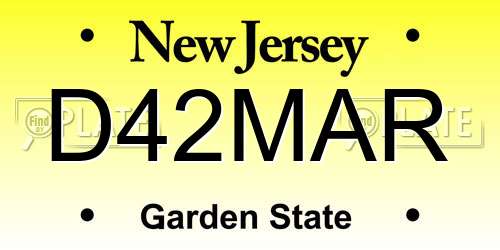 D42MAR New Jersey License Plate