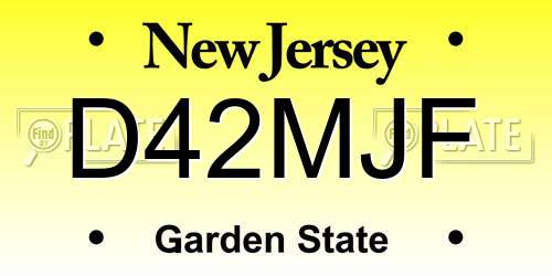 D42MJF New Jersey License Plate