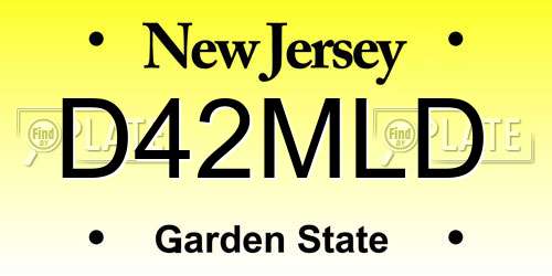 D42MLD New Jersey License Plate