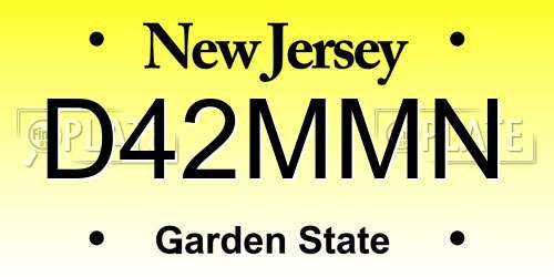D42MMN New Jersey License Plate