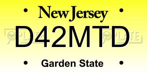 D42MTD New Jersey License Plate