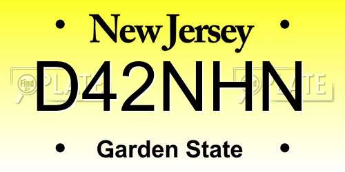 D42NHN New Jersey License Plate