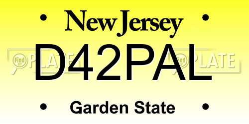 D42PAL New Jersey License Plate