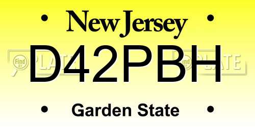 D42PBH New Jersey License Plate