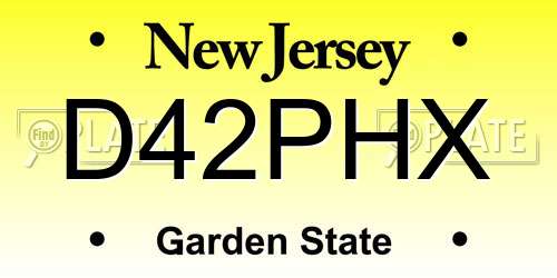 D42PHX New Jersey License Plate