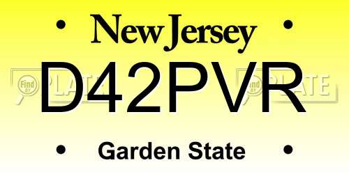D42PVR New Jersey License Plate