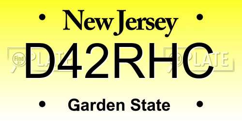 D42RHC New Jersey License Plate