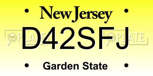 D42SFJ New Jersey License Plate