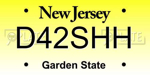 D42SHH New Jersey License Plate