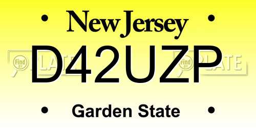 D42UZP New Jersey License Plate