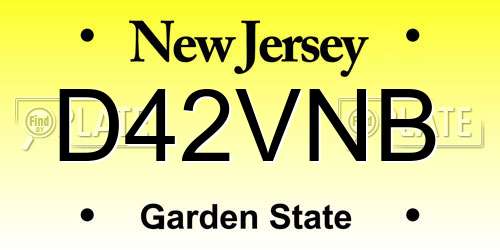 D42VNB New Jersey License Plate