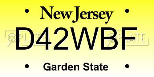 D42WBF New Jersey License Plate